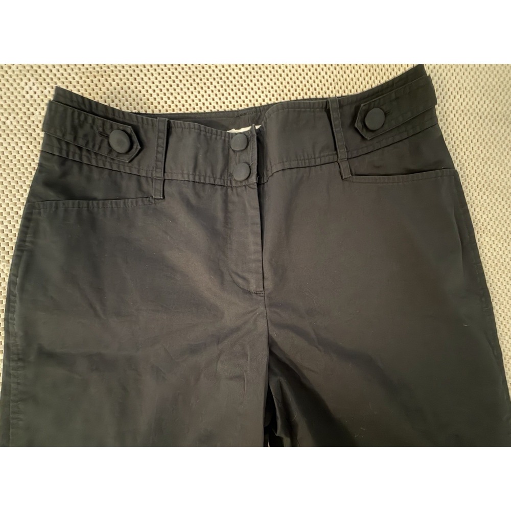 Ann Taylor Black Capris with Front Button Detail